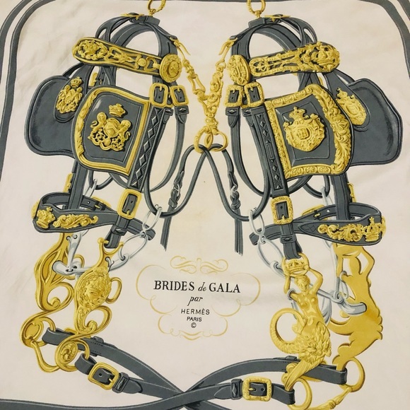 Hermès Scarf. 100% silk. ‘Brides de Gala'. By Hugo Grygkar. Made in France. Silk - Picture 6 of 16